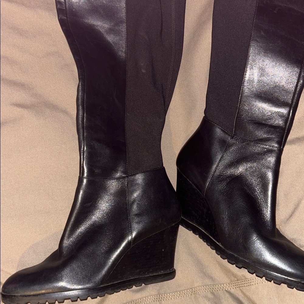 Michael Kors Black and Gold Wedge Boots - Picture 6 of 6